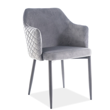 Серые Стулья Лофт Из Бархата с Подлокотниками для Гостиной Signal Astor ...