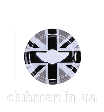 Декоративная наклейка в центр руля MINI Cooper One R54 R55 R56 R60 R61 Clubman Countryman флаг Англии черный, фото 2