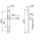 Нажимний гарнітур дверний ASTEX Clio з кріпильними гвинтами DHS 92/1 двохкольоровий коричневий білий, фото 2