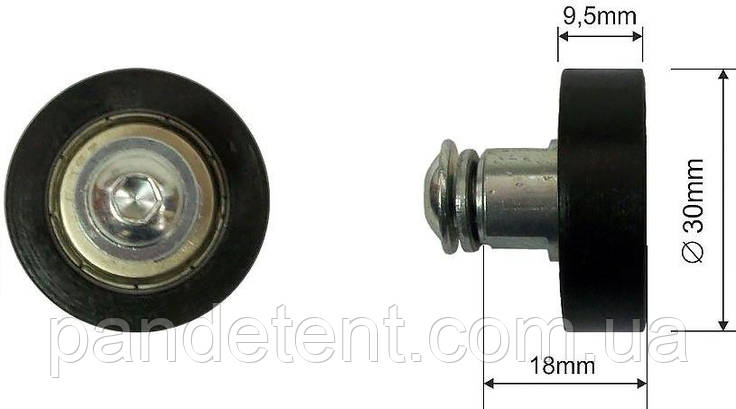 Ролик-підшипник зсувного даху напівпричепа SCHMITZ D=30х9,5mm, фото 3