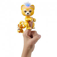 WowWee Fingerlings Інтерактивний ручний лев Сем з малюком Лео (Fingerlings Interactive Sam Baby Lion Light Up)