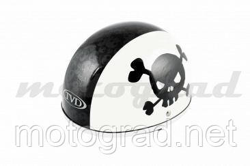 Шолом-каска TVD Skull біло чорний глянець, фото 1