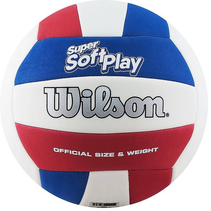 М'яч волейбольний Wilson Super Soft Play р. 5 (WTH90219XB) White/Red/Blue, фото 1