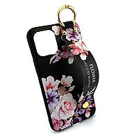 Чехол на iPhone 11 Pro накладка бампер Flower Rope Case с цветами черный