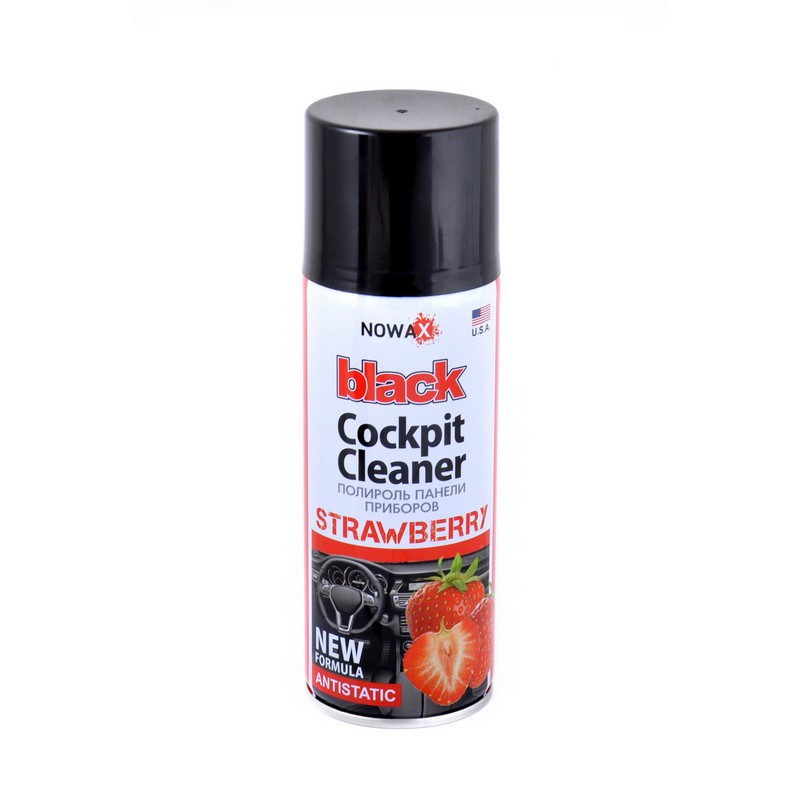 Поліроль для салону автомобіля Nowax Black Cockpit Cleaner Strawberry 200 мл для пластику (NX00204), фото 1