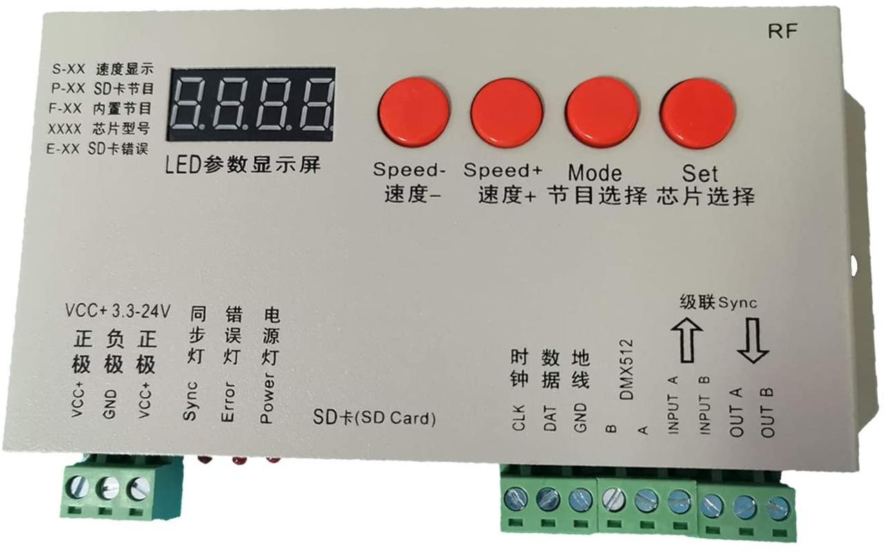 Контролер RGB K-1000S з підтримкою DMX 512  ⁇  WS2811, WS2801, WS2812B  ⁇  +256GB SD карта
