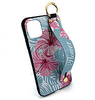 Чехол на iPhone 11 накладка бампер Flower Rope Case с цветами голубой розовый