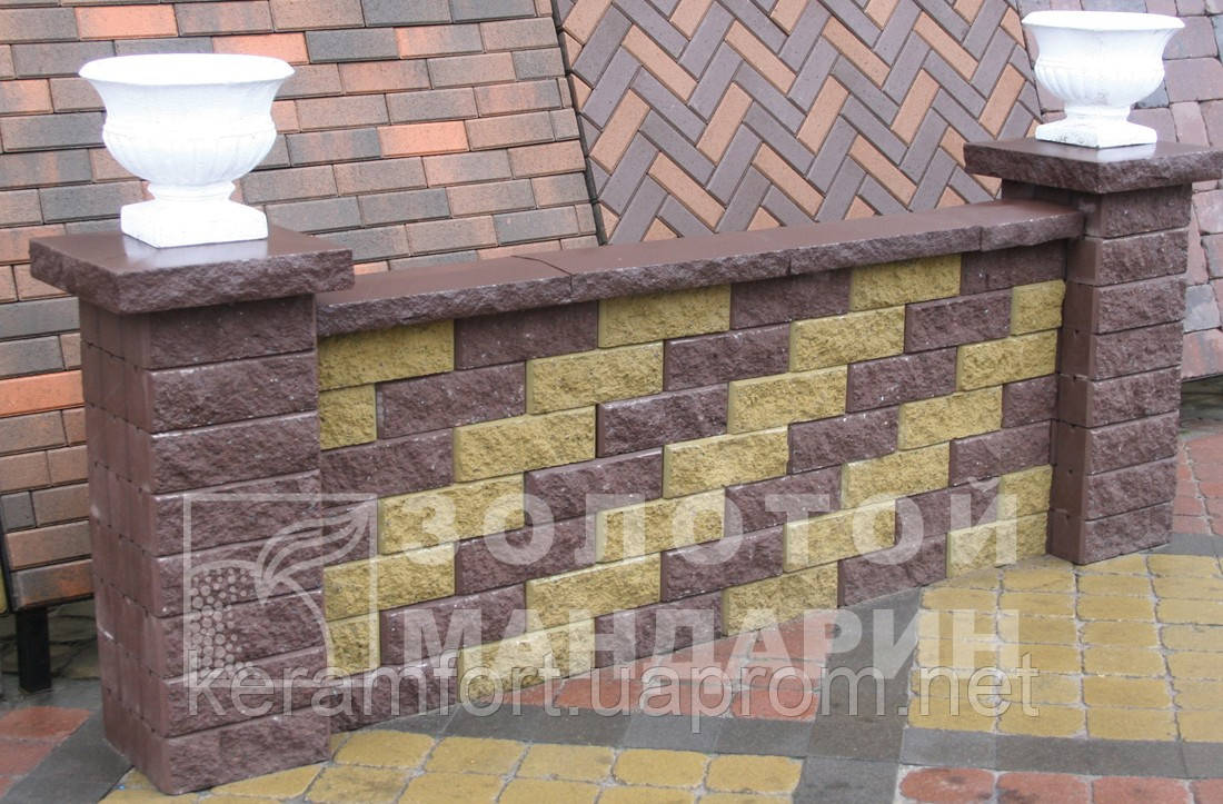 Заборний блок декоративний Золотий Мандарин 300х100х100 мм коричневий - фото 2 - id-p937101138