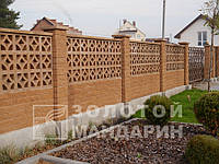 Заборний блок декоративний Золотий Мандарин 300х100х100 мм персиковий
