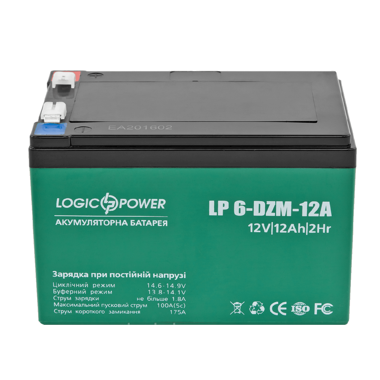 Акумулятор тяговий свинцево-кислотний AGM LogicPower LP 6-DZM-12