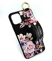 Чехол на iPhone 11 Pro Max накладка бампер Flower Rope Case с цветами черный