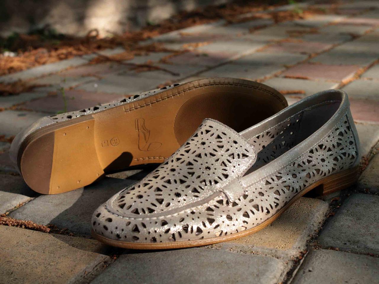 Лофери Etor 7467-9674-2 бежево-золотий