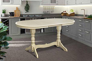 Овальний стіл на кухню Говерла 2 Мікс меблі, колір слонова кістка + патина золото, фото 1