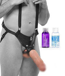 Реалістичний страпон фаллопротез King Cock 11 " Hollow Strap-on Suspender System   | Knopka