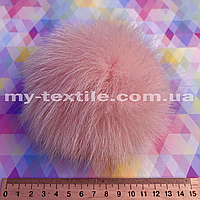 Бубон помпон из меха песец Нежно-розовый 11-14 см