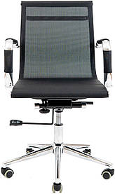Офісне крісло Richman Кельн-LB хром чорне невисока спинка-сітка