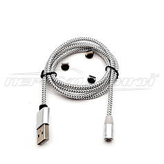 Кабель магнітний 3 в 1 USB to Type-C, micro USB, Lightning, ганчірка, 1 м