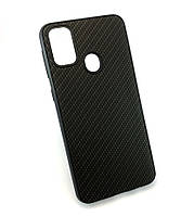Чехол для Samsung M30s, M307, M21, M215 накладка бампер противоударный Carbon Silicone Case черный