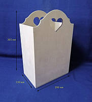 Короб с сердечком 20х13х30,5 см фанера заготовка для декора