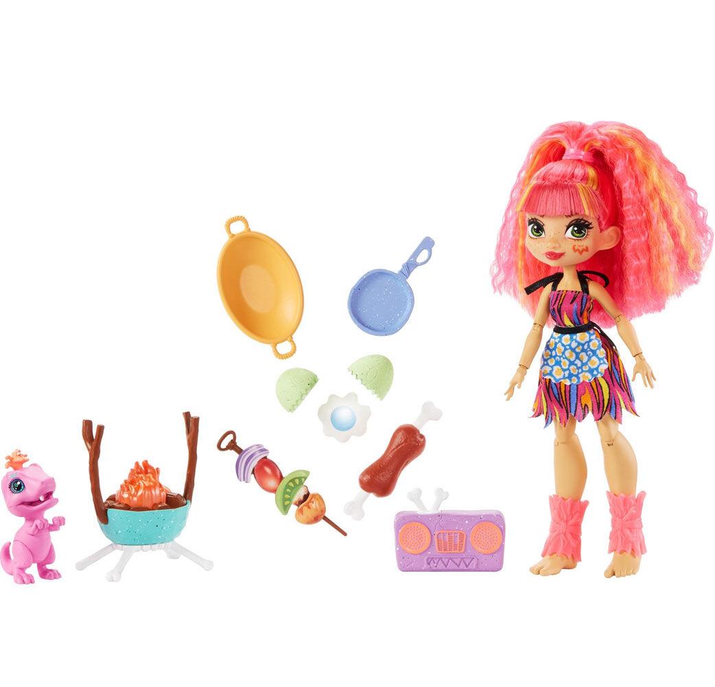 Ігровий набір Mattel Cave Club Печерний клуб Wild About BBQs барбекю + лялька Емберлі (B084L275FX) (GNL96)