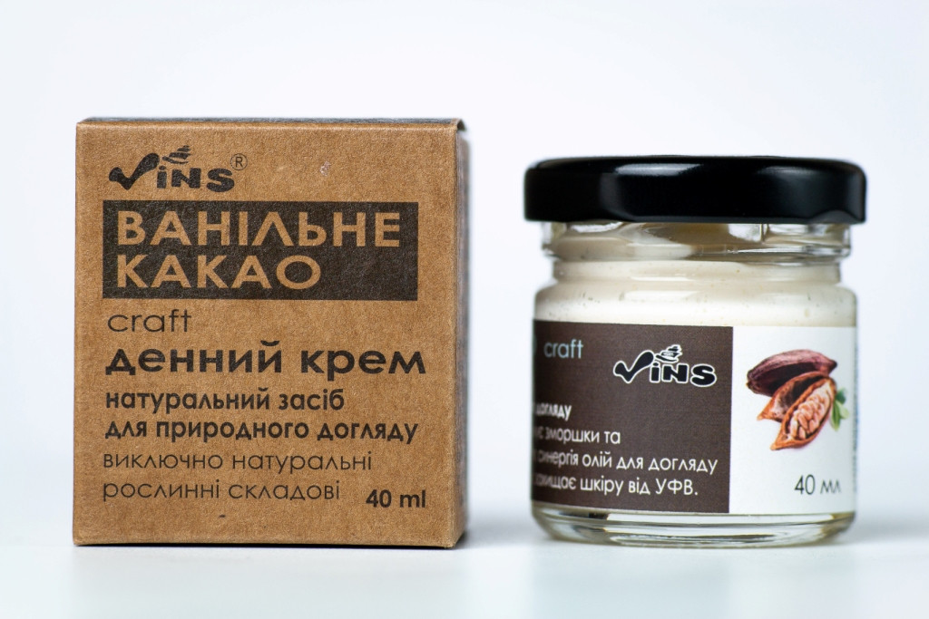 Емульсійний Крем для обличчя денний Ванільне какао, 40 мл, ТМ VINS