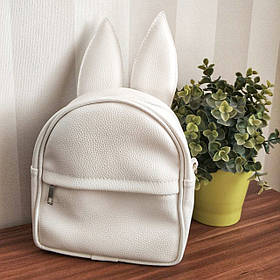 Рюкзак-сумка з вушками зайця, білий оригінальний подарунок прикольний