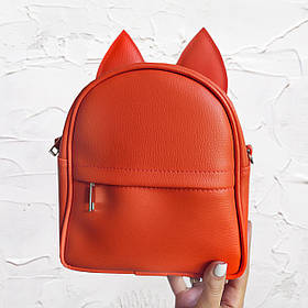 Рюкзак-сумка з вушками кота, морквяний оригінальний подарунок прикольний