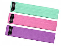 Гумка для фітнесу та спорту тканинна Zakerda Hip Resistance Band (3шт. комплект), фото 7