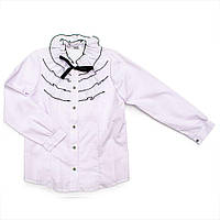 Блуза для девочек Mevis 140 белая 1009