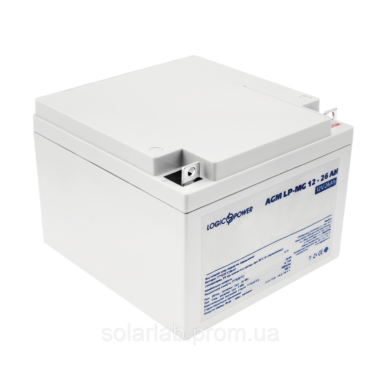 Акумулятор мультигелевый AGM LogicPower LP-MG 12 - 26 AH SILVER