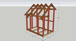 Апідомік , бджолина хатка (проект-креслення) одномісний .