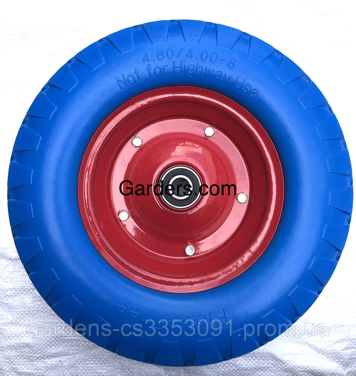 Колесо для Тачки Садовой 4.80/4.00-8 TL (бескамерное, Ось D-20) (синие ...