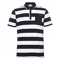 Поло Lee Cooper Double Stripe Navy/White - Оригинал