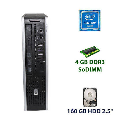 HP Compaq 8000 Elite USFF / Intel Pentium E5400 (2 ядра по 2.7 GHz) / 4 GB DDR3 SoDIMM / 160 GB HDD 2.5" / DVD-RW, фото 1