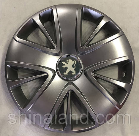 Ковпаки Peugeot R16 срібло — (SJS ke2882) — комплект (4 шт.)