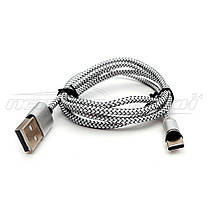 Магнітний кабель Type-C to USB 2.0 (срібло) ганчірний, 1 м, фото 4