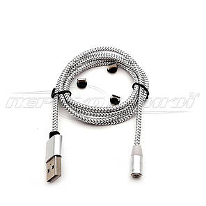 Кабель магнітний 3 в 1 USB to Type-C, micro USB, Lightning, ганчірка, 1 м, фото 1