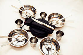 Набір для пікніка BST на 4 персони з нержавійки 21х16х8 (06-4)