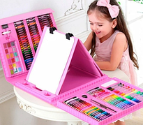 Набір для малювання та творчості у валізці з мольбертом Super Mega Art Set 208 предметів - розов