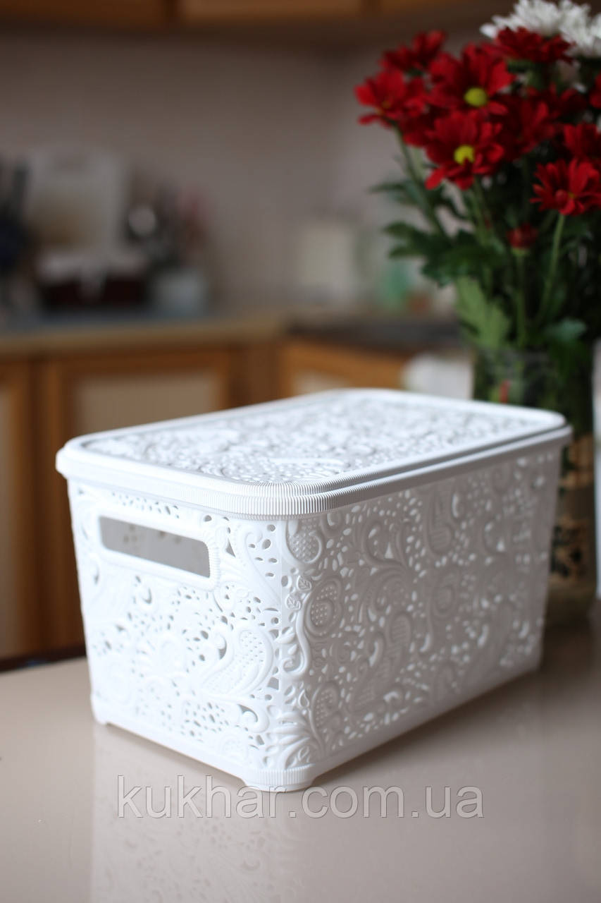 Корзина «Амелія» з кришкою 7,5 л кольори в асортименті (200*305*165 мм), фото 1