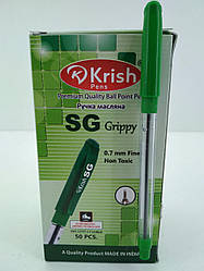 Ручка кулькова 0.7mm тм KrishA зелена (50 шт.)