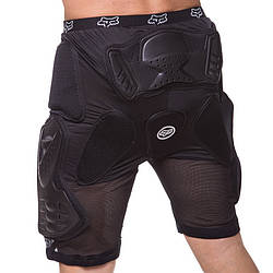 Захисні шорти з захистом попереку для екстремальних видів спорту FOX M-4533 (PL, PVC, р-р M-XL, чорний)
