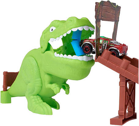 Трек Сила подвійного кільця з динозавром T-Rex Adventure Force Double Loop Chomp and Crunch, фото 2