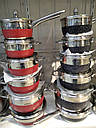 Набір посуду з неіржавкої сталі 12 предметів Benson BN-294 (5 шарне дно), фото 2
