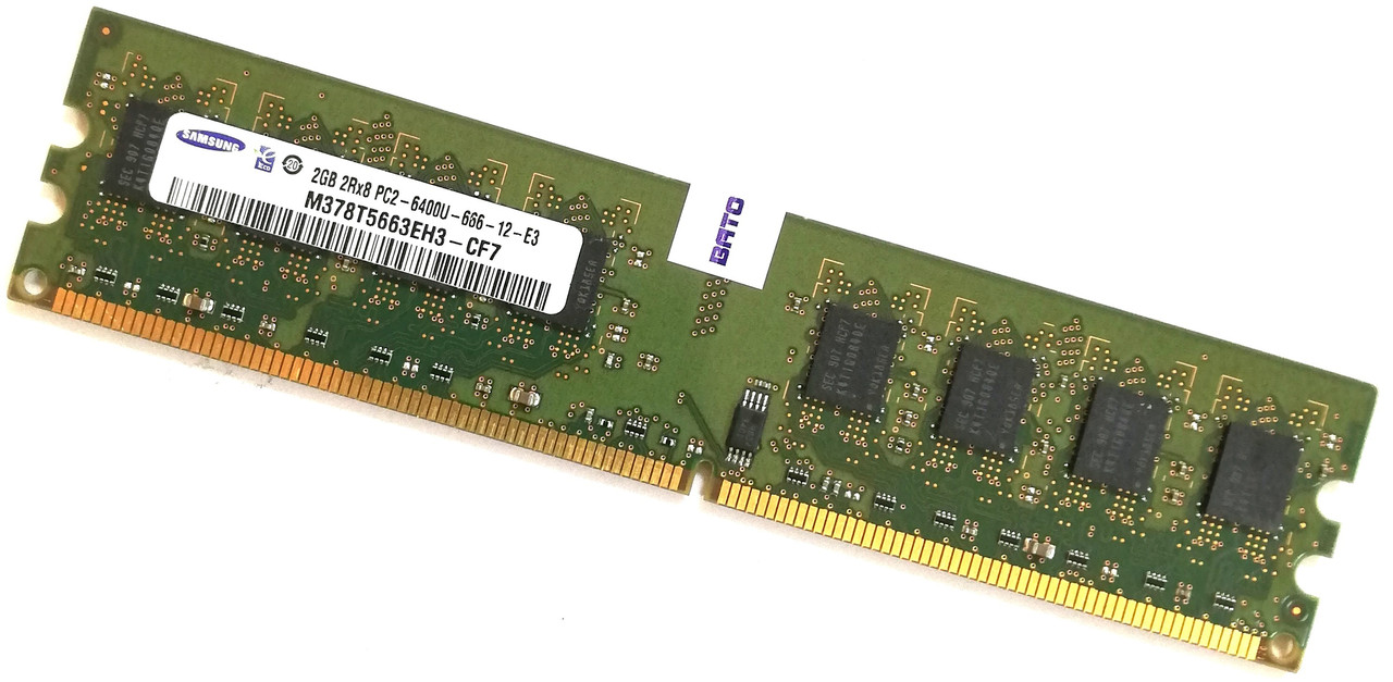 Оперативна пам'ять Samsung DDR2 2Gb 800MHz PC2 6400U CL6 (M378T5663EH3-CF7) Б/В, фото 1