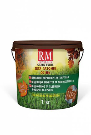 Добриво для газону осінь без азоту Royal Mix GRANE FORTE 1 кг Garden Club