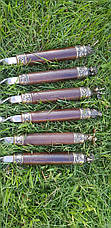 Набір шампурів з бронзовим кільцем і ковпачком в сагайдаку, н\ж 750 мм, фото 3