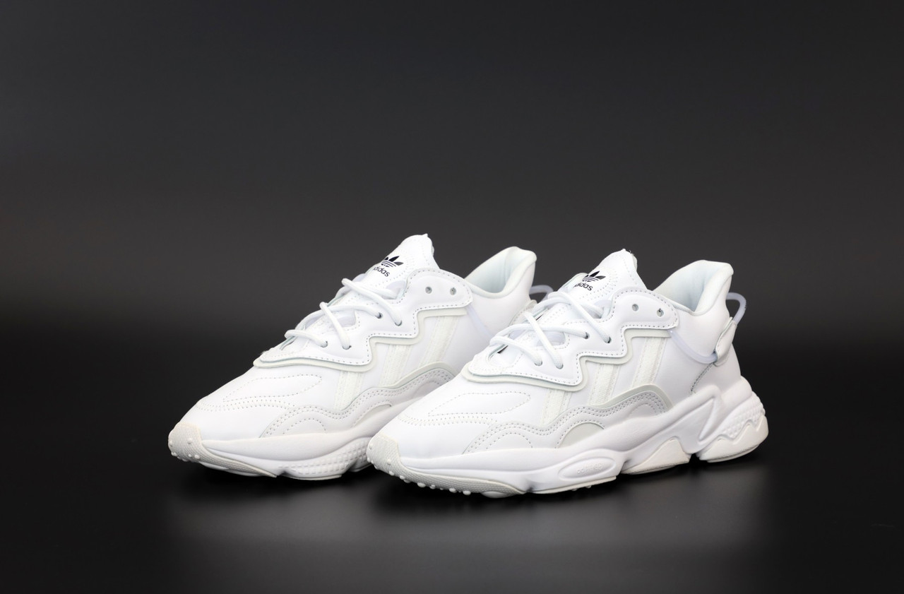 Кросівки жіночі Adidas Ozweego White Взуття Адідас Озвиго білі шкіряні весна-літо