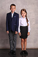 Нарядная школьная блузка для девочки ПромАтельеСервис Украина Эмили Белый ӏ Школьная форма для девочек