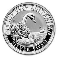 Серия серебряных монет Австралии «Лебедь» 31,1 грамм, 2019